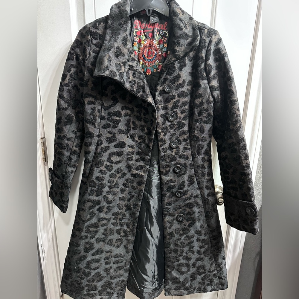 Desigual Black Cheetah Women’s Coat